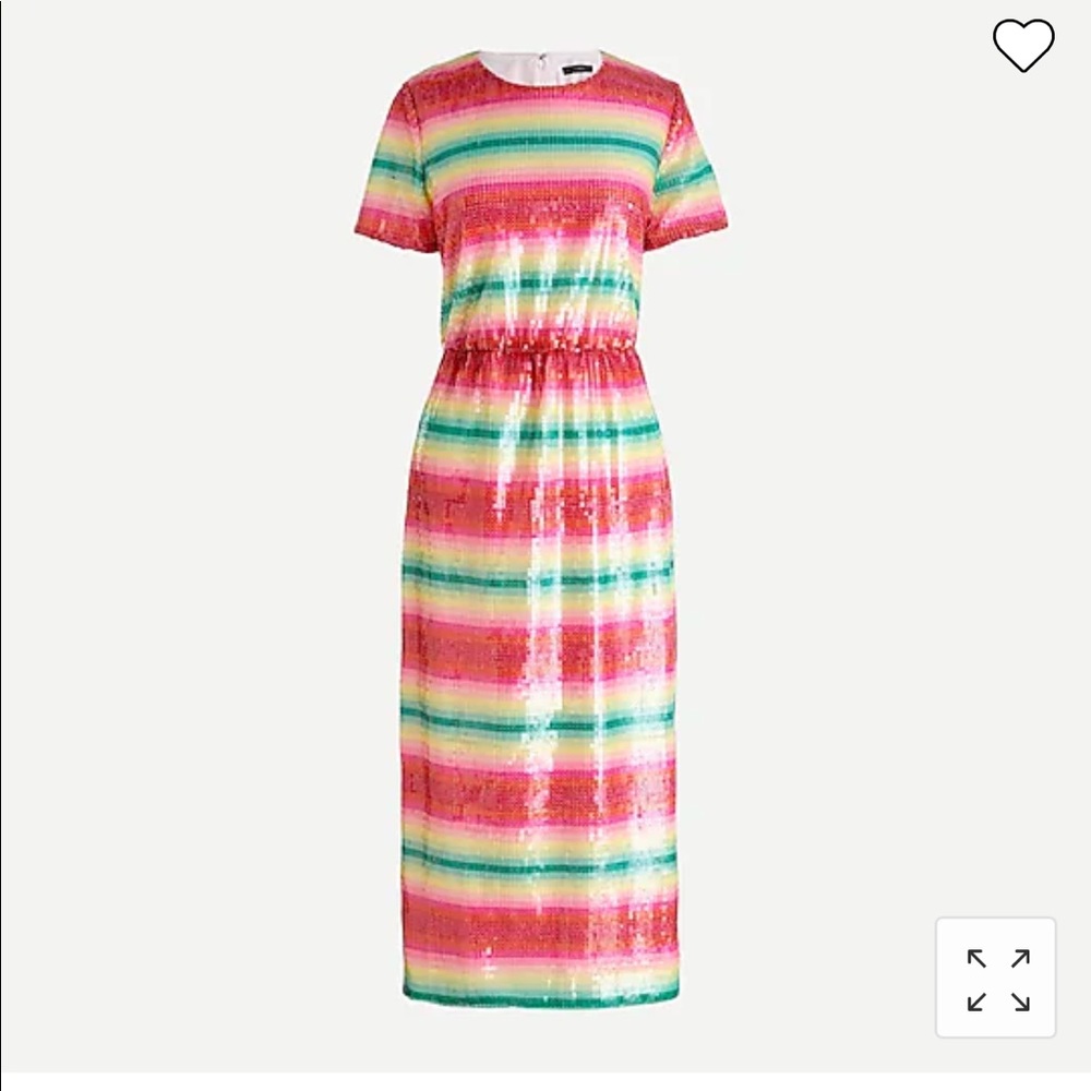 J.Crew Watermelon Stripe Sequin Dress